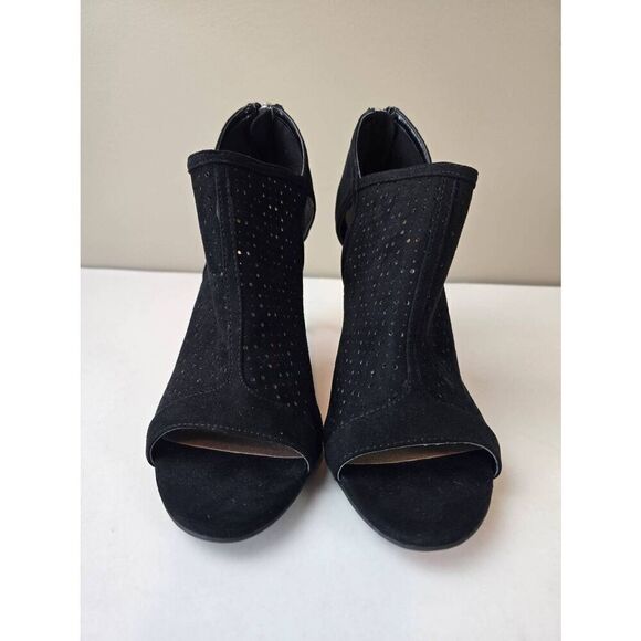 Christian Siriano Heels Sz 8 Black Suede - Picture 2 of 9